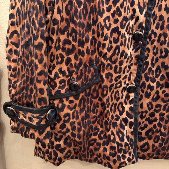JONES NEW YORK Women Reversible Leopard Print Leather Trim Jacket Size Medium P - Picture 3 of 10